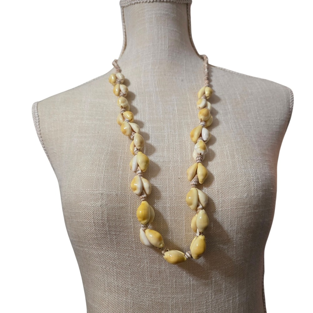 Boho‎ Natural Seashell Necklace Handmade Beach Vacation Statement Jewelry